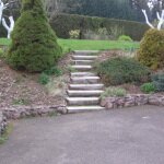 Escaliers avec accès jardin avant travaux