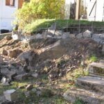 Préparation du mur de soutiens
