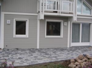 Pavage gris d'une terrasse