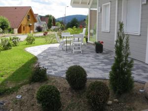 Pavage gris d'une terrasse
